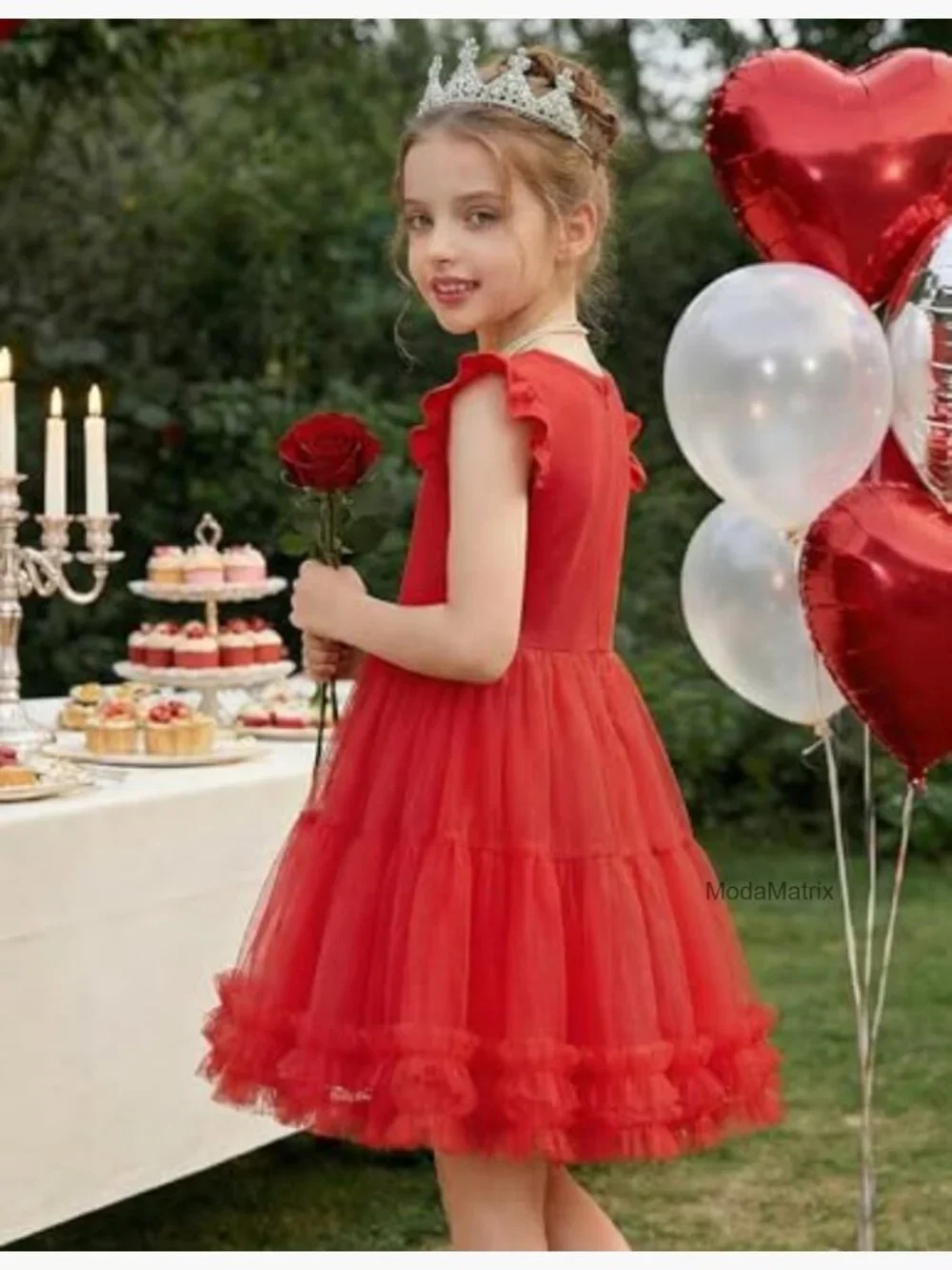Toddler Tutu Princess Dress Summer Flutter Sleeve Tiered Birthday Party Fancy